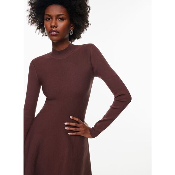 Babaton Sculpt Knit Ambient Dress Rich Maroon Medium Holiday Party Classic NWT - Picture 2 of 15